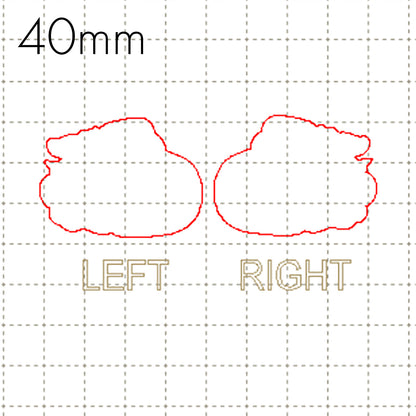 *RS*C* 40mm Rabbit cabochon, BACKING