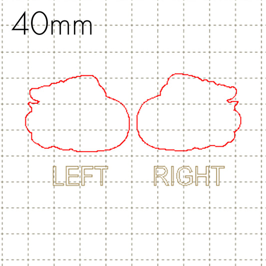 *RS*C* 40mm Rabbit cabochon, BACKING