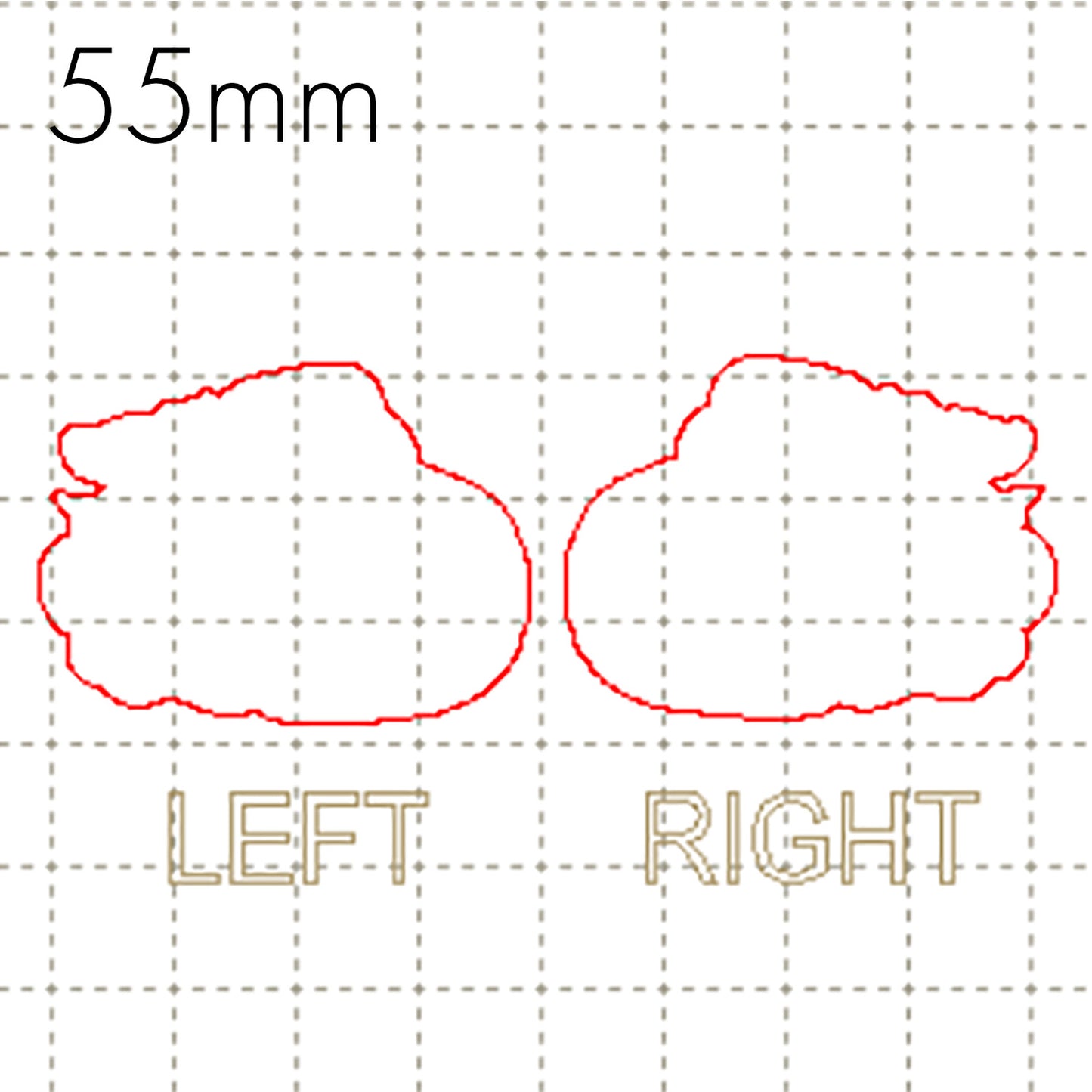 *RS*C* 55mm Rabbit cabochon, BACKING