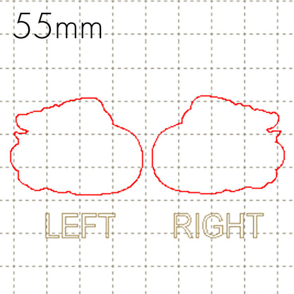 *RS*C* 55mm Rabbit cabochon, BACKING