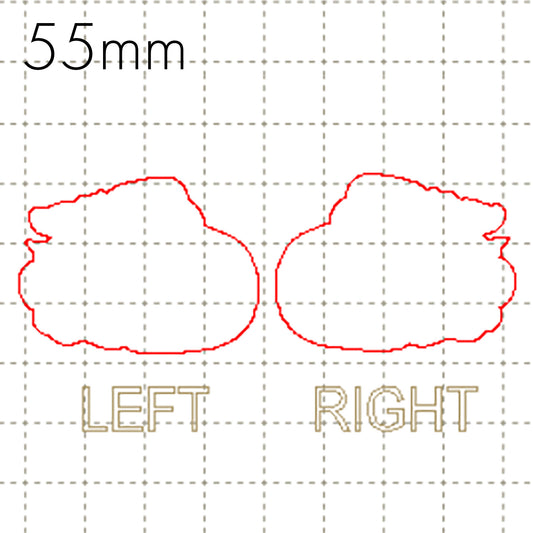 *RS*C* 55mm Rabbit cabochon, BACKING