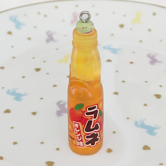 1 x Orange Ramune soda charm Hata