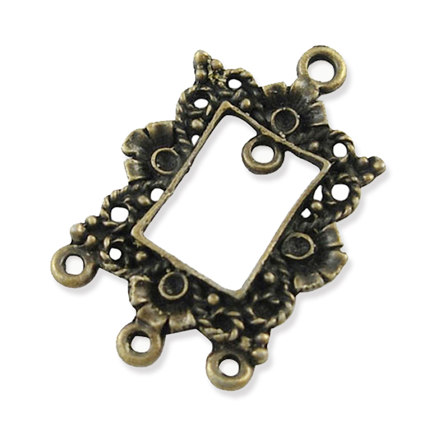 4 rectangle chandelier charms antique