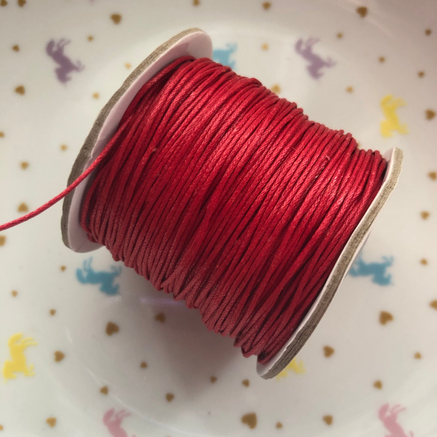 Red cotton wax cord