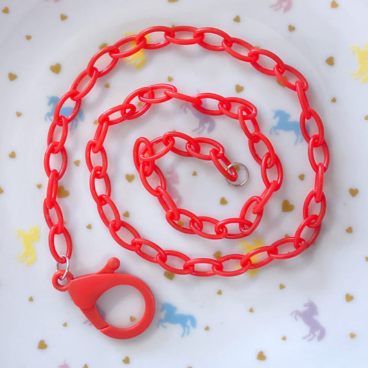 Red plastic colour necklace chain