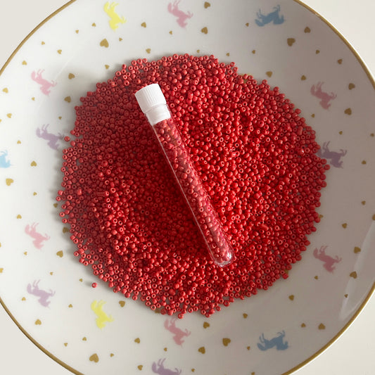 5g red 2mm 12/0 diameter seed beads in tube