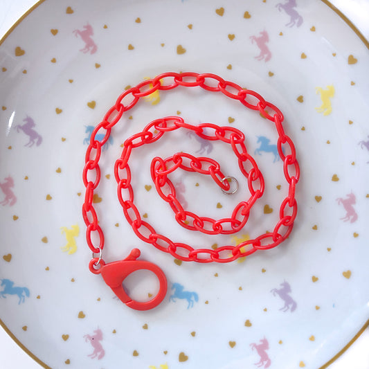 Red plastic colour necklace chain