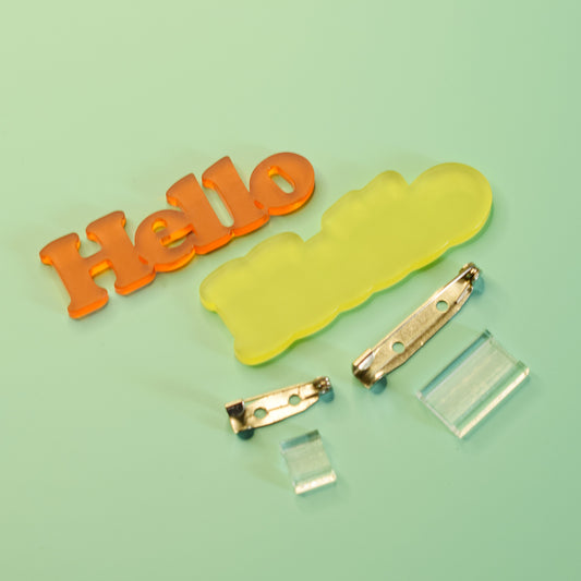 Retro font custom word brooch kit