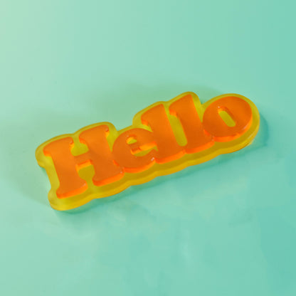 Retro font custom word brooch, kit or Assembled