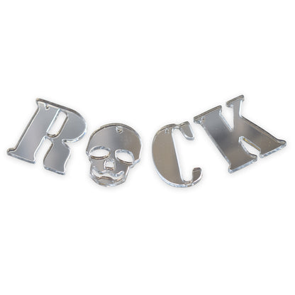 ROCK skull laser cut charms letter set