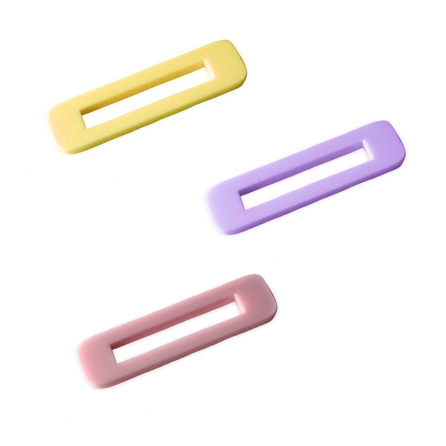 Rounded rectangle open centre hair clip blank