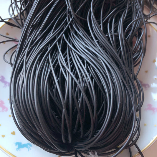 1m, 1.5mm black rubber cord