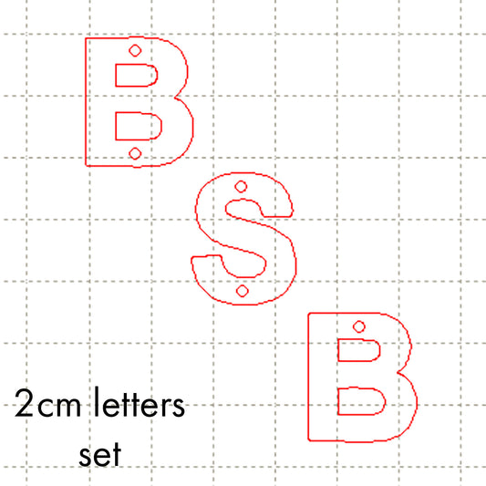 *SD*C* BSB letter set, 2cm charms (Vertical)