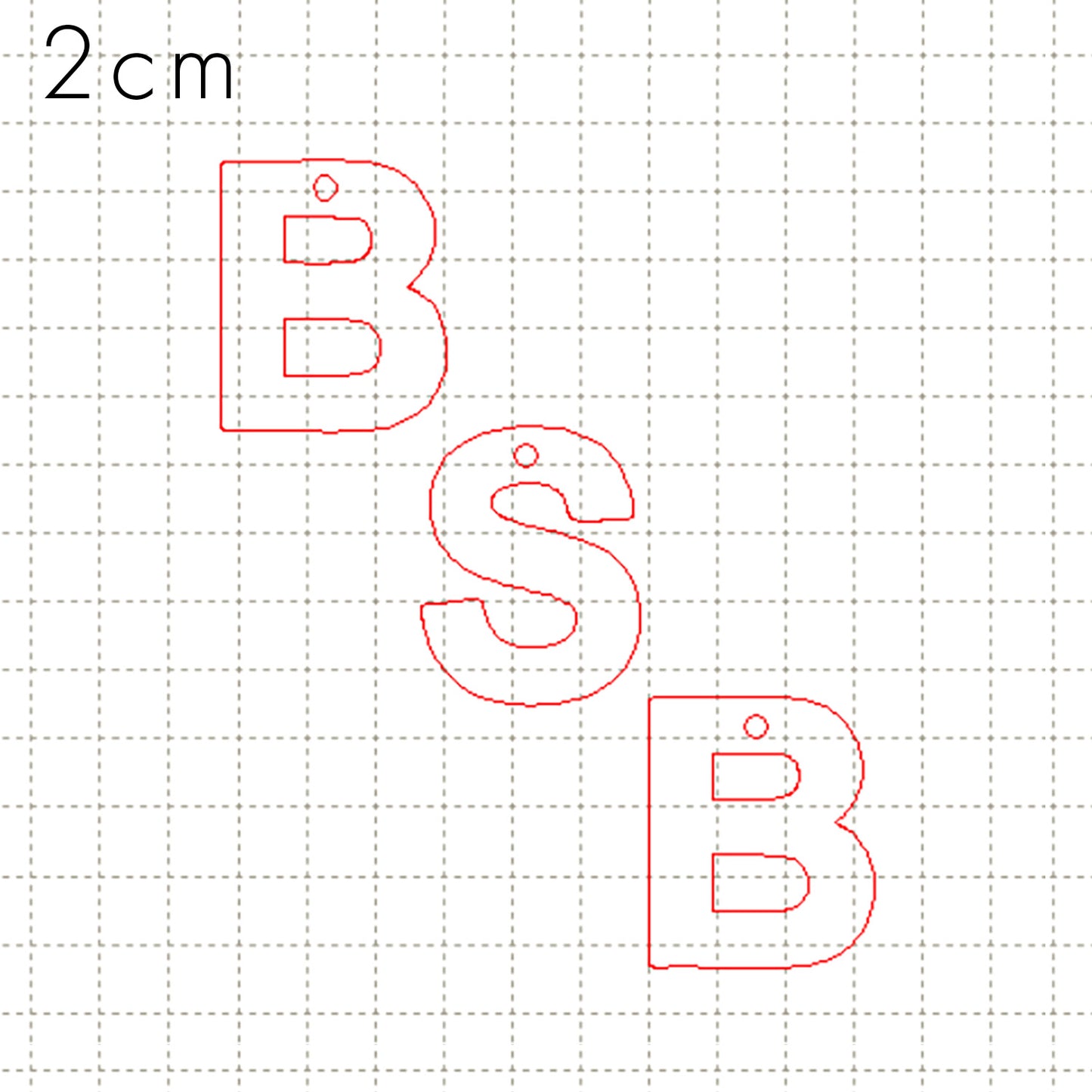 *SD*C* BSB (Necklace) letter set, 2cm charms (Horizontal)