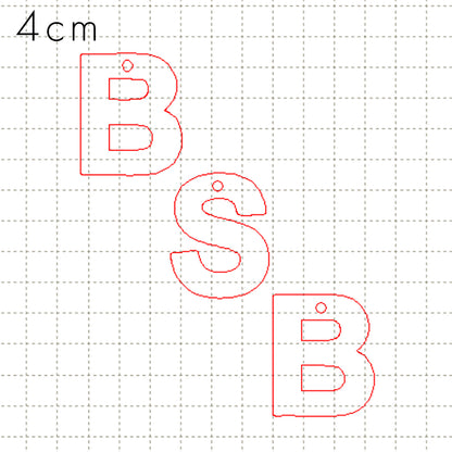 *SD*C* BSB (Necklace) letter set, 4cm charms (Horizontal)