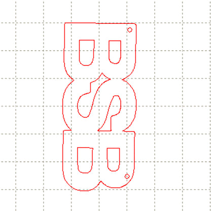 *SD*C* BSB (Horizontal) 2 hole charm, 6cm tall