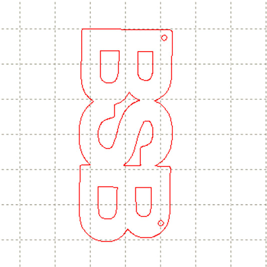 *SD*C* BSB (Horizontal) 2 hole charm, 6cm tall