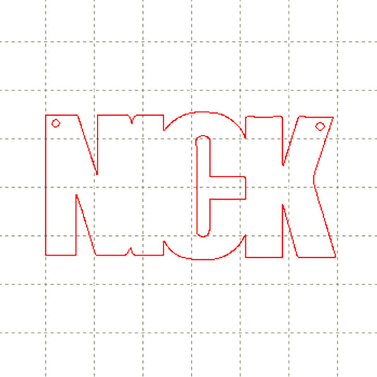 *SD*C* NICK (Horizontal) 2 hole charm, 6cm tall