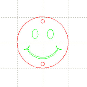 *SW*C* Smiley engraved charm with 2 holes, 20mm
