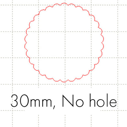 *SW*C* 30mm scalloped circle, no hole