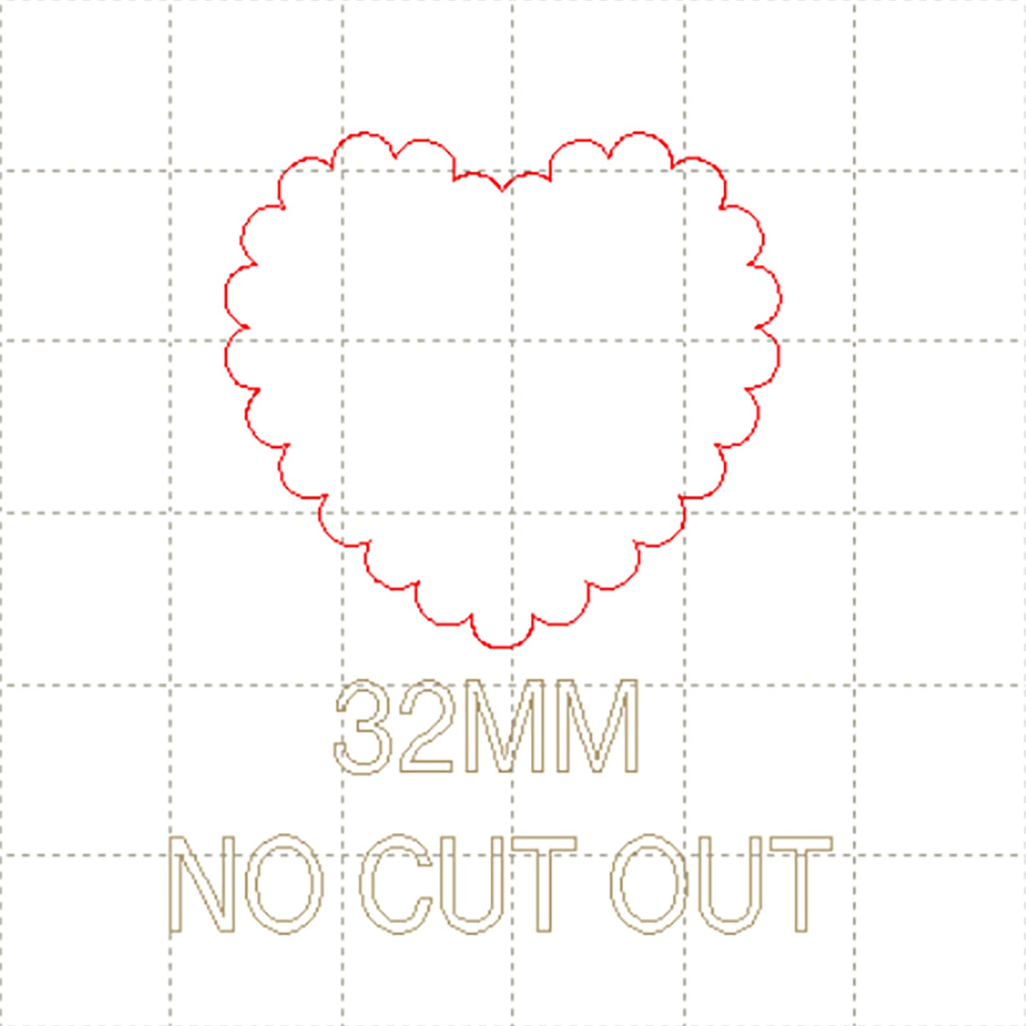 *SW*C* 32mm Heart scallop, NO CUT OUTS