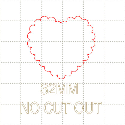 *SW*C* 32mm Heart scallop, NO CUT OUTS