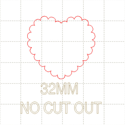 *SW*C* 32mm Heart scallop, NO CUT OUTS