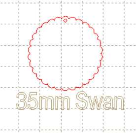 *SW*C* 35mm scalloped circle, WITH HOLE