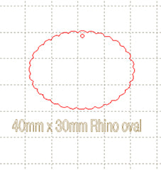 *SW*C* 40mm scalloped oval, WITH HOLE