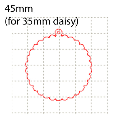 *SW*C* Scalloped circle & loop 45mm (for 35mm daisy)