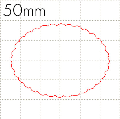 *SW*C* 50mm scalloped oval CABOCHON