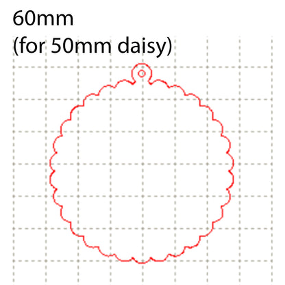 *SW*C* Scalloped circle & loop 60mm (for 50mm daisy)