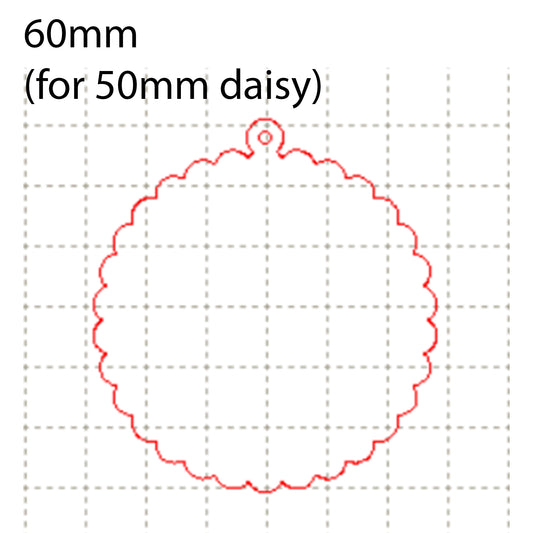 *SW*C* Scalloped circle & loop 60mm (for 50mm daisy)