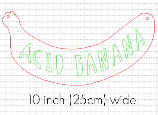 *SW*C* Large Banana engraved and 2 holes, 25cm wide