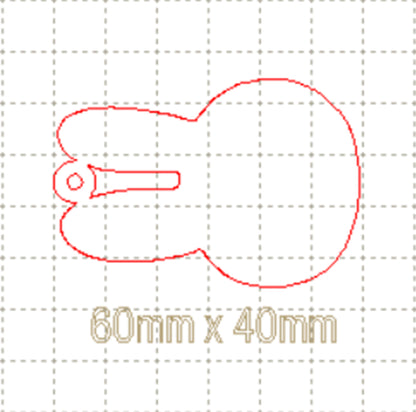 *SW*C* 60mm Miffy backing charm