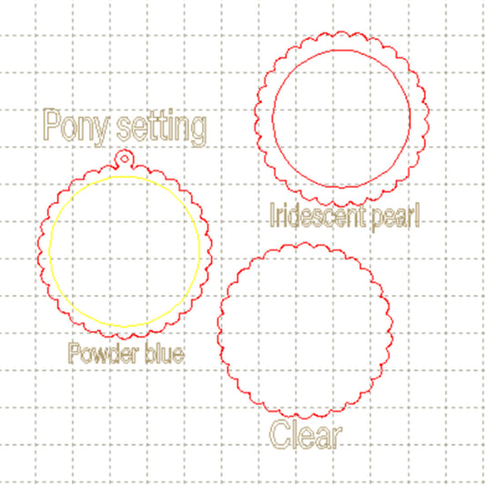 *SW*C* Pony sticker setting charm, three layer