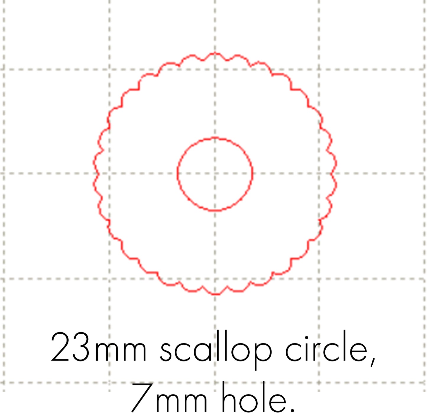 *SW*C* 23mm scalloped circle, 7mm hole