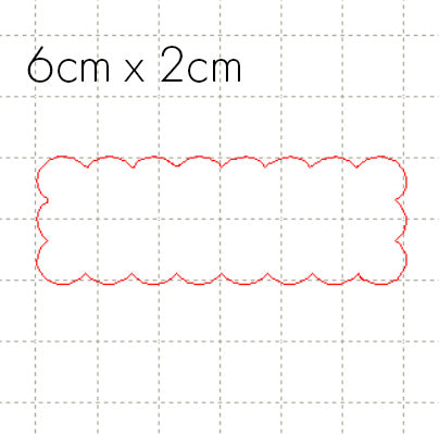 *SW*C* Scalloped rectangle 60mm x 20mm hair clip blank