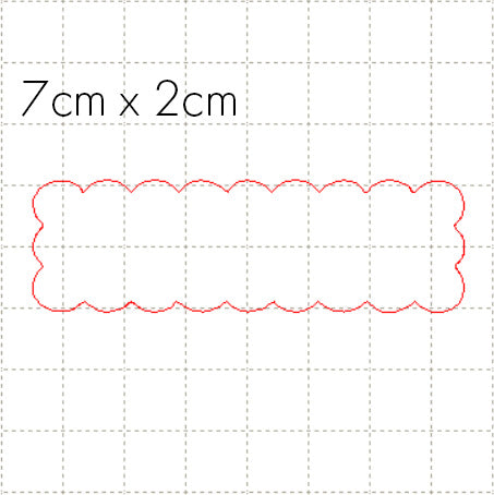 *SW*C* Scalloped rectangle 70mm x 20mm hair clip blank
