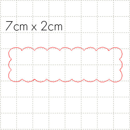 *SW*C* Scalloped rectangle 70mm x 20mm hair clip blank