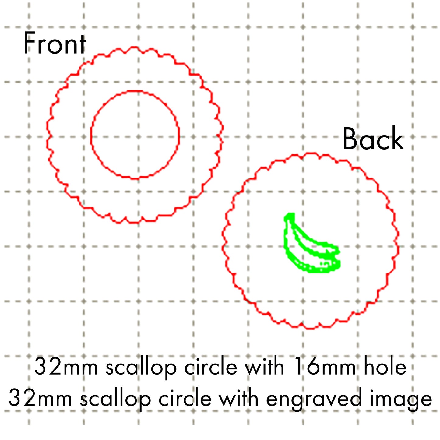 *SW*C* Engraved image, double layer setting charm 32mm