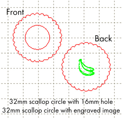 *SW*C* Engraved image, double layer setting charm 32mm