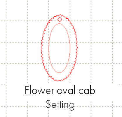 *SW*C* Flowers oval cab (23mm x 9.5mm oval cabochon)