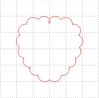 *SW*C* Scalloped heart charm, 40mm
