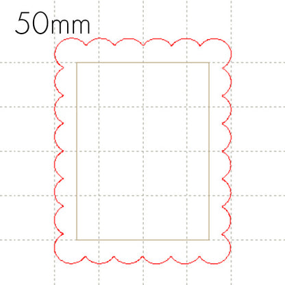 *SW*C* Scalloped Rectangle CABOCHON, 50mm x 40mm