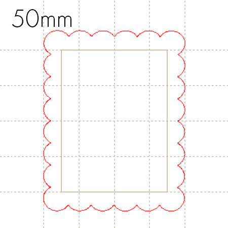 *SW*C* Scalloped Rectangle CABOCHON, 50mm x 40mm