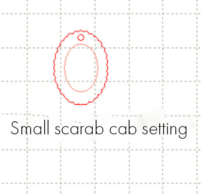 *SW*C* Small Scarab cab (14mm x 10mm oval cabochon)