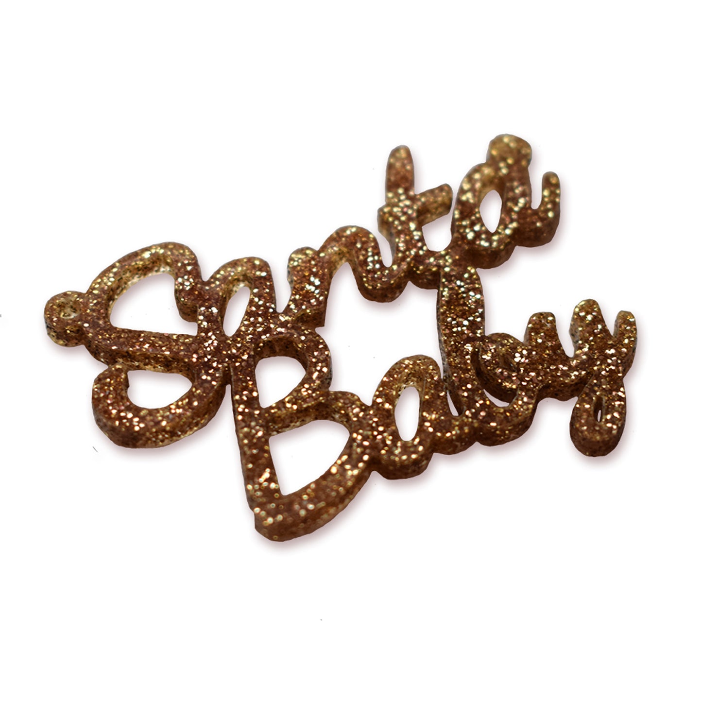 Santa baby laser cut word charm