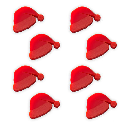 8 Santa hat cabochons, laser cut