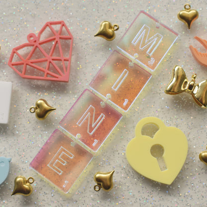 Scrabble tile laser cut charm
